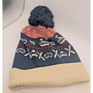 LOCALE  Nordic Red Cream Blue Beanie Outdoor Winter Skiing hat warm